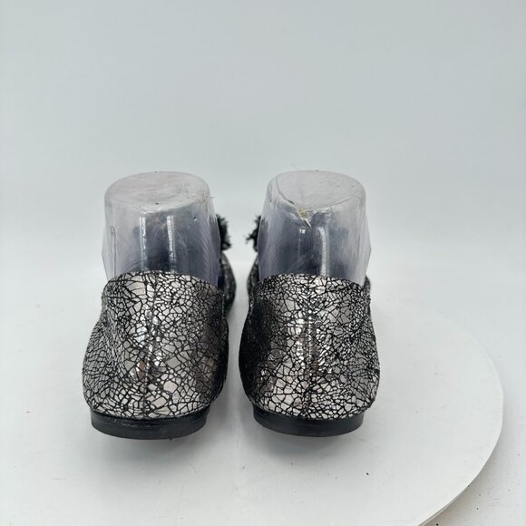 Tory Burch Women Size 7.5M Scrunch Amelia Crystal Silver Ballet Flat Shoes - Picture 5 of 11